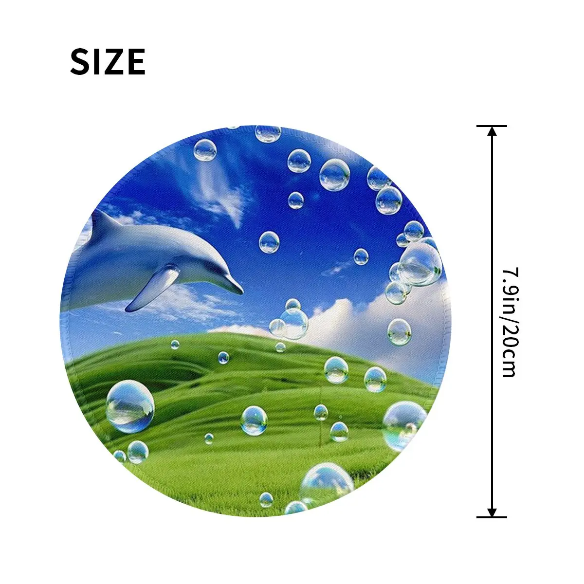 

Aesthetic Meadow With Bubbles And Mountains And Sky Round Mouse Pad Computer Keyboard Mouse Mat Gamer Laptop Desk Mat