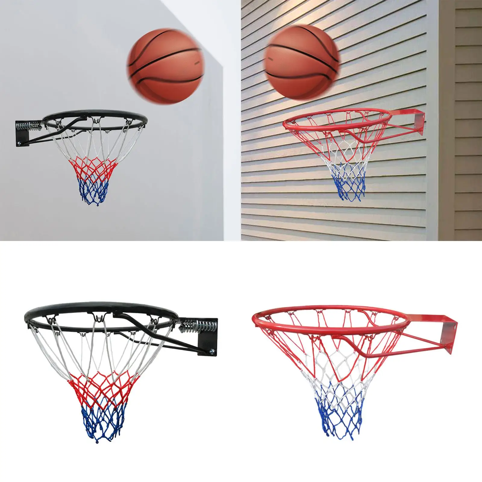 

Basketball Rim Heavy Duty 17.7'' Wall Mounted Basketball Hoop for Outdoor