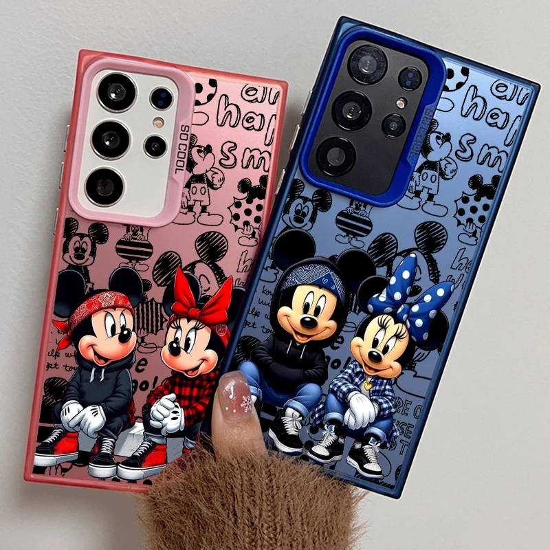 

Mickey Minnie Art Cartoon Anime For Samsung Galaxy S25 S24 S23 S22 S21 S20 Ultra Plus FE 5G Colorful Silver Phone Case TPU Cover