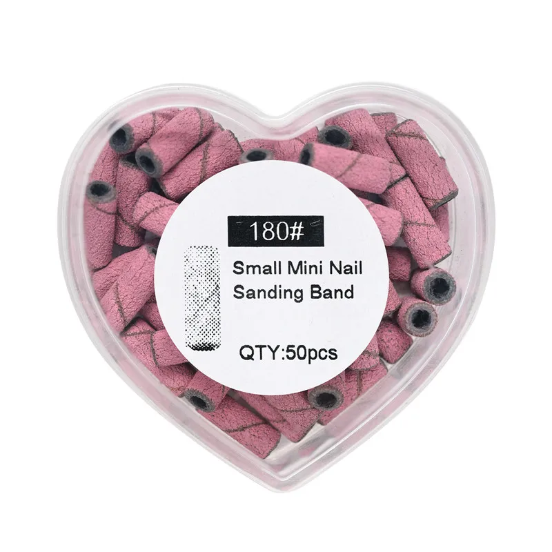 50pcs Mini Sanding Bands Kits Nail Drill Bits Mandrel Sets Electric Manicure Accessories Tool Dead Skin Remover