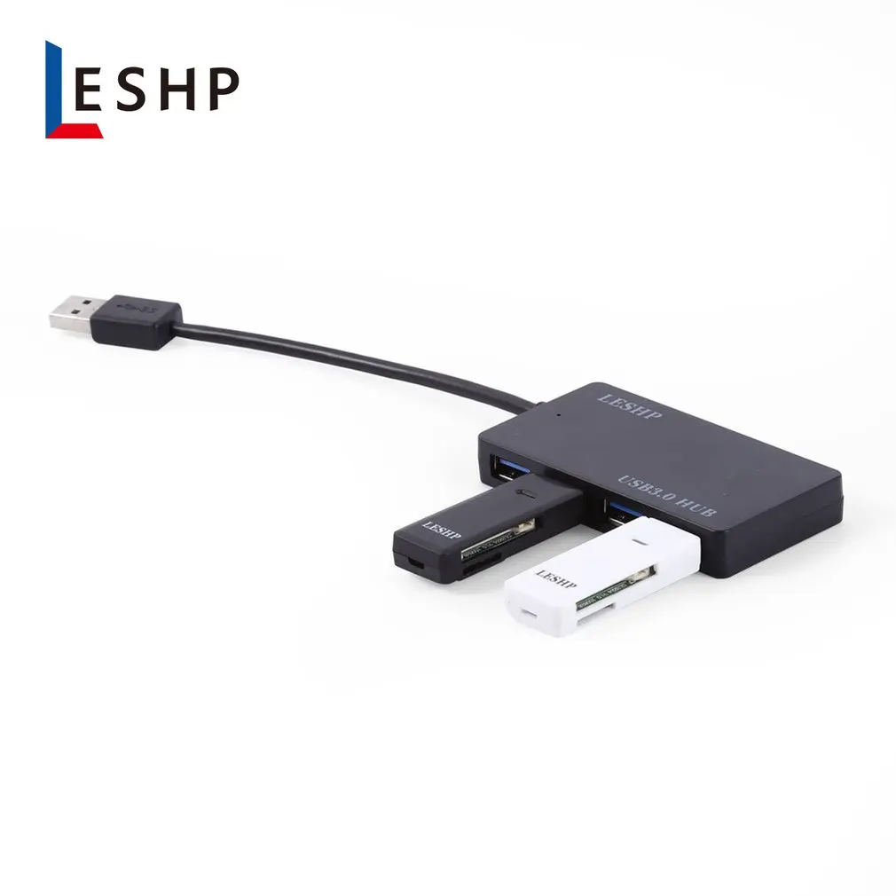 LESHP Four-Ports Ultra-thin Design USB 3.0 HUB Plug and Play Easy to use and Carry Super speed(5Gbps) Transmission