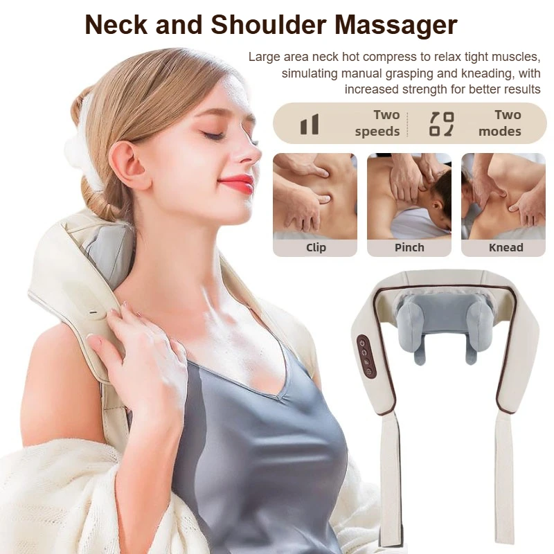 

Домашний массажер для шеи, трапециевидные мышцы, плечи, шеи, разминающий массажер, инфракрасный горячий компресс, шаль для защиты шеи
