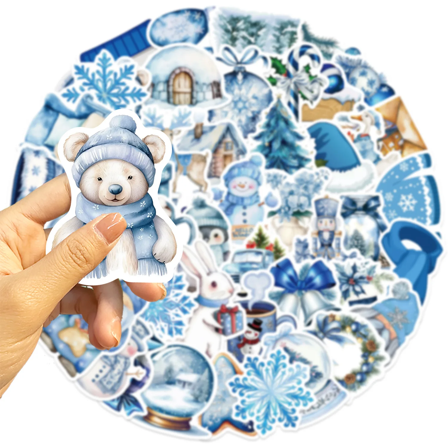 10/30/50PCSการ์ตูนสีฟ้าฤดูหนาวสติกเกอร์สติกเกอร์ตลกDecalsตกแต่งDIYสเก็ตบอร์ดโทรศัพท์โน้ตบุ๊คจักรยานGraffitiของขวัญ