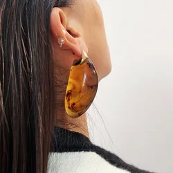 Vintage Chunky Irregular Resin Large Earrings for Women Europe And America Personality Exaggerated Jewelry Daily Accessories