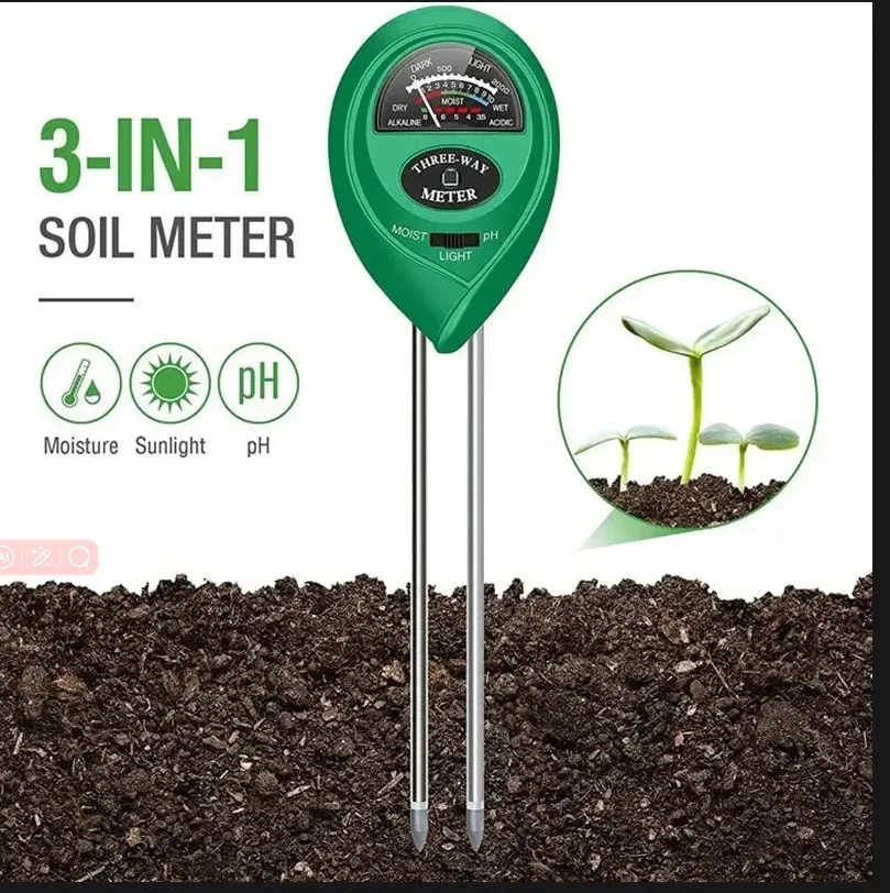 3 In1 Moisture Sunlight PH Meter Soil Water Acidity Humidity Light PH Test Garden Plants Flowers Moist Tester