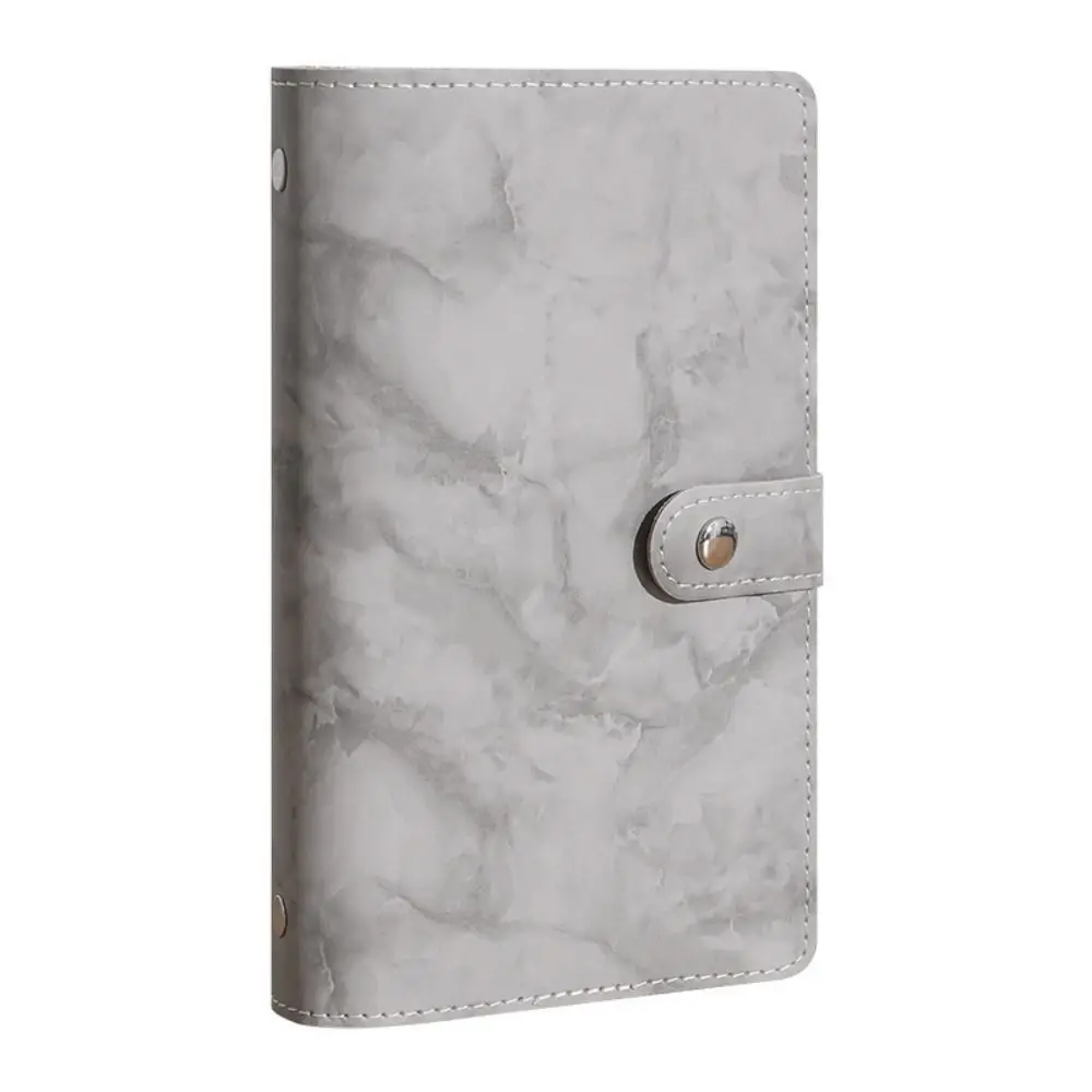 PU Cash Deposit Book Marble Patterns 100 Pockets Cash Saving Book Snap Button Design Budget Planner Cash Envelope System