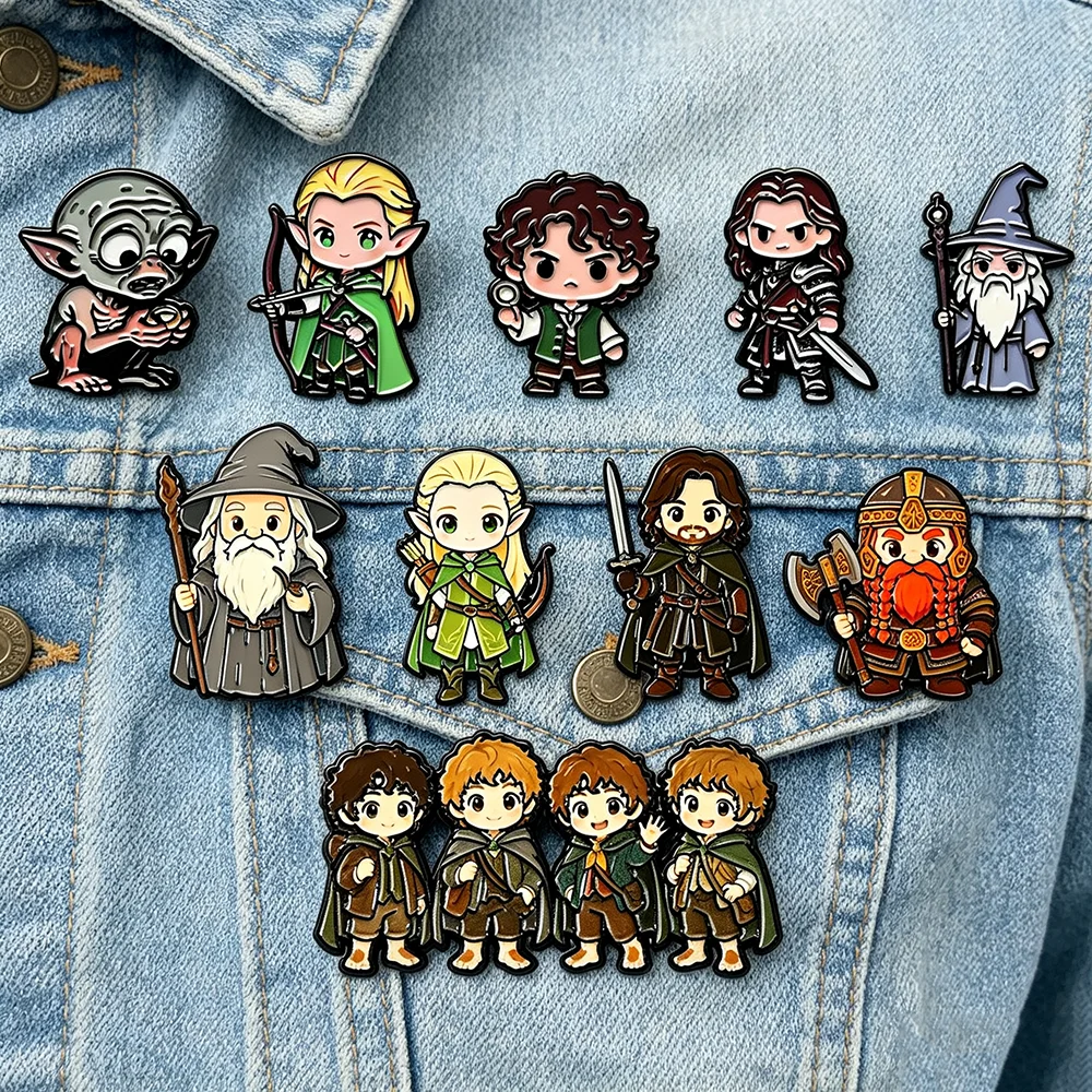 5/10pcs Fantasy Lord Enamel Pins Set, Cute Chibi Cartoon Character Brooch Lapel Badges, Backpack Decor Collectible Gift for Fans