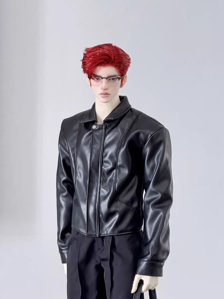 Roupas de boneca bjd adequadas para tamanho 1/4 id75 tio tamanho nova jaqueta de couro jaqueta roupa diária estilo masculino 3 cores