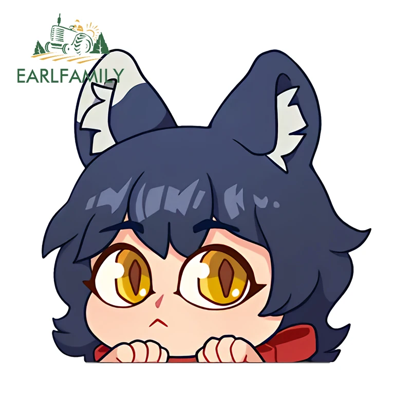 EARLFAMILY Lion Marcil Kirchak Senji Farin Anime Chibi Peeker Car Stickers Gifts JDM Decals Windows Car Accessories Decor