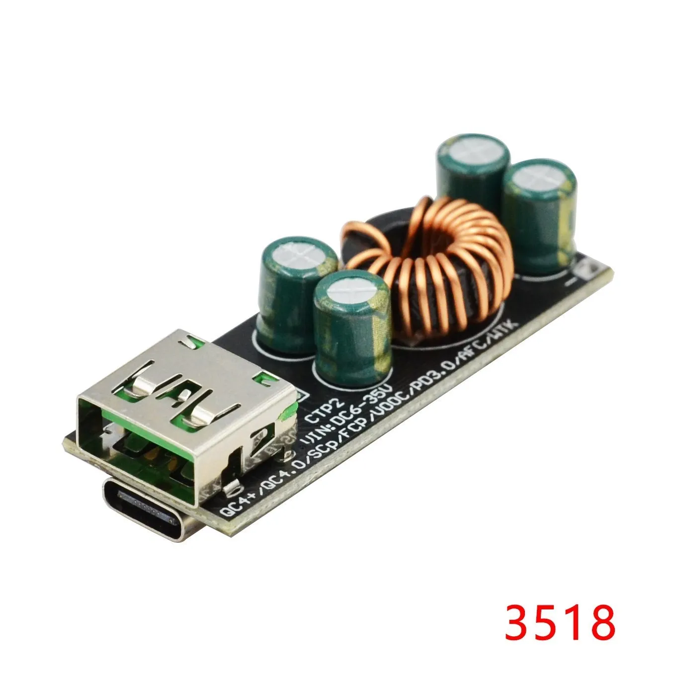 QC4.0 QC3.0 USB Type-C Mobile Phone Quick Charge Adapter 6 -35V Step Down Buck Boost Module for Huawei SCP/FCP Apple PD Qualcomm