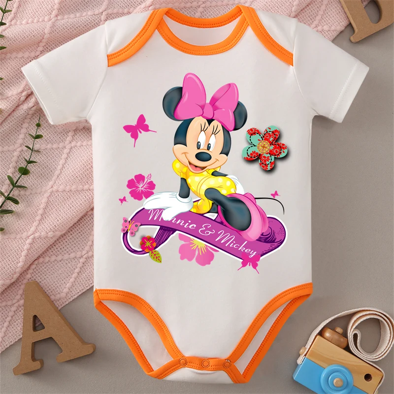 

Mickey Mouse MINISO Pure Cotton Baby Cloths Jumpsuit Onesie Minnie Print Bodysuit for 0 To 12 Months Newborn Best Gift for Baby