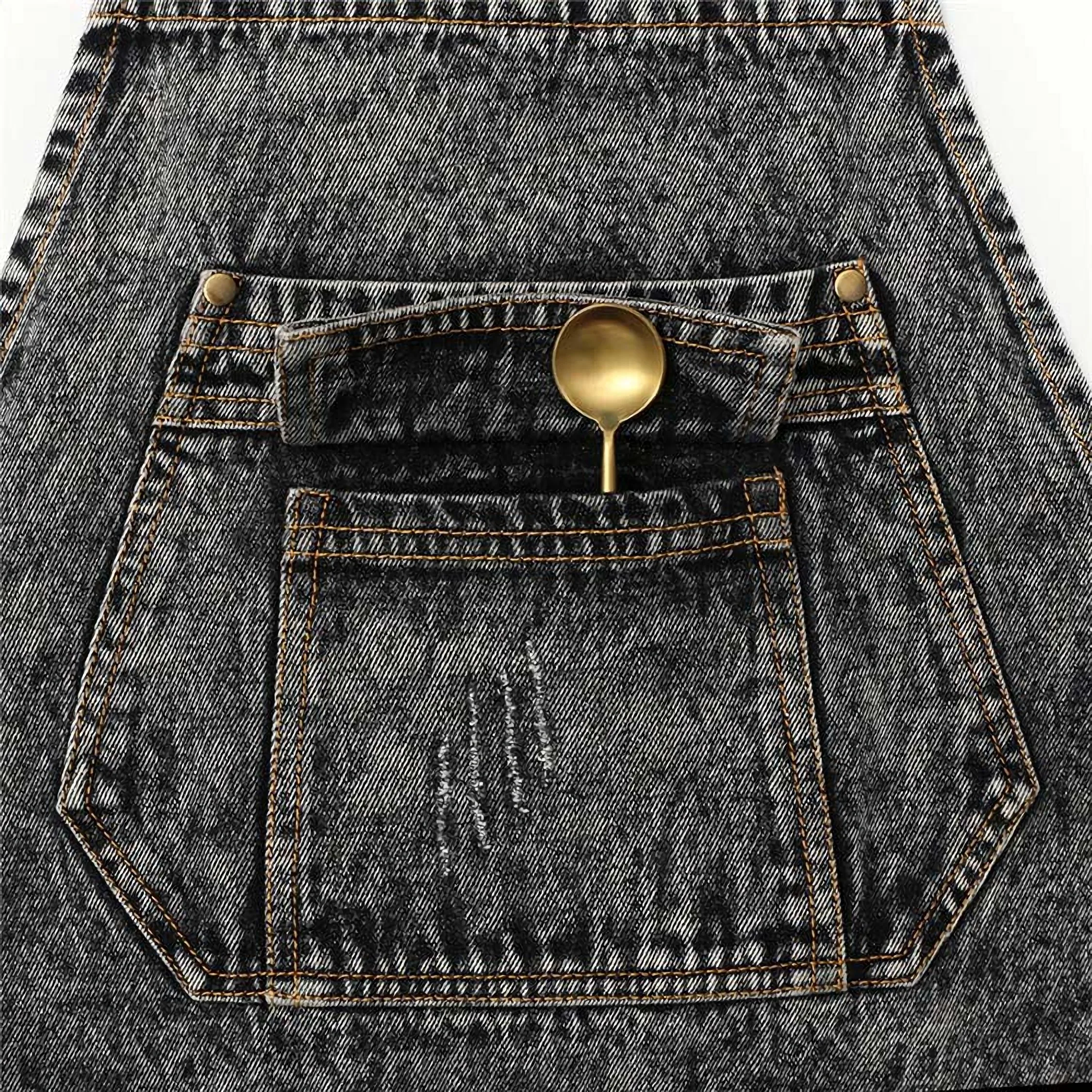 New Adults Apron Adjustable Housekeeping Denim Apron hair cutting kitchen coffee milk tea shop work clothes