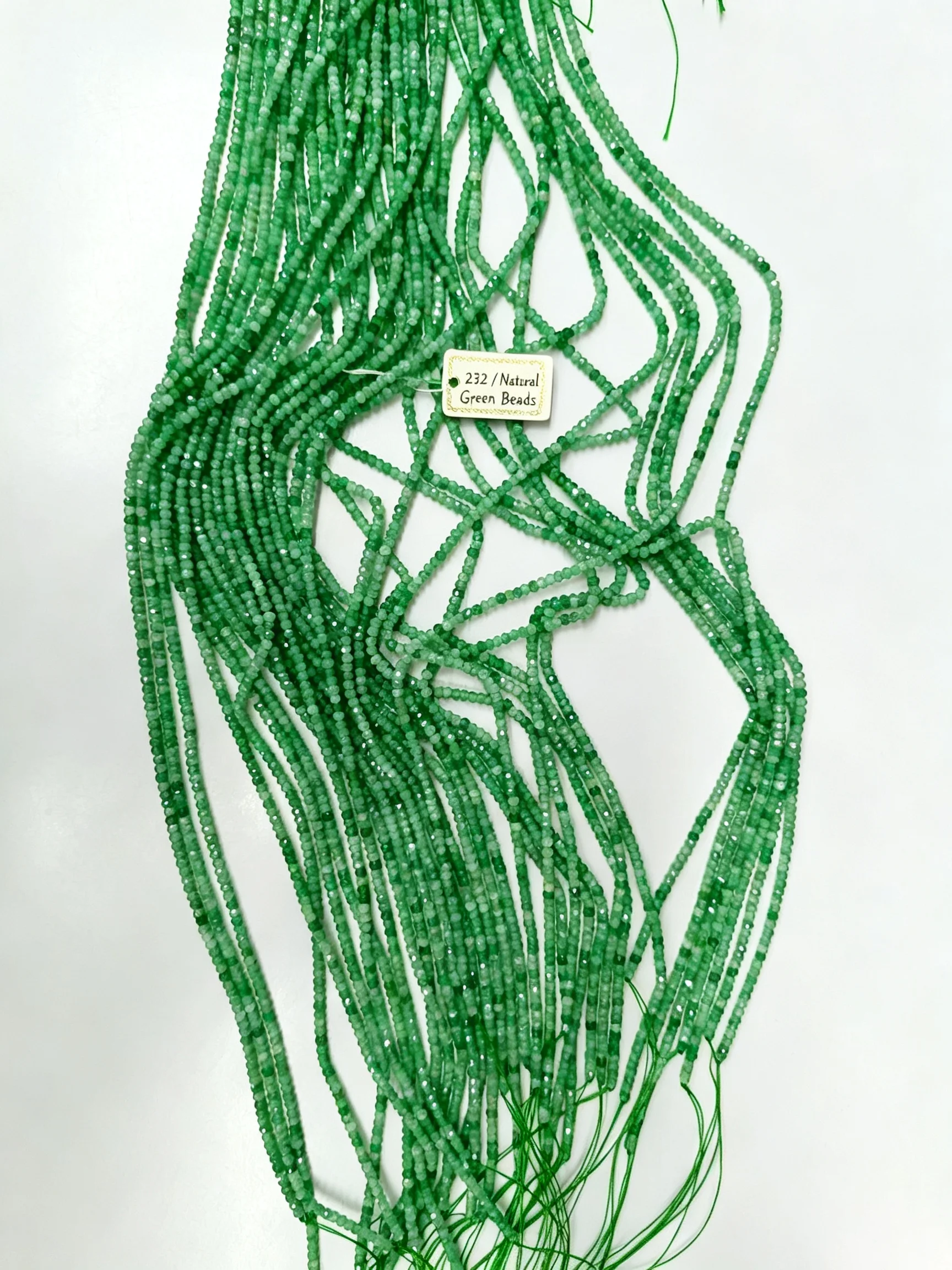 Natural Green Emerald Faceted 2x3mm Abacus Shape  Small Beads Making Necklaces Bracelets Jewelry