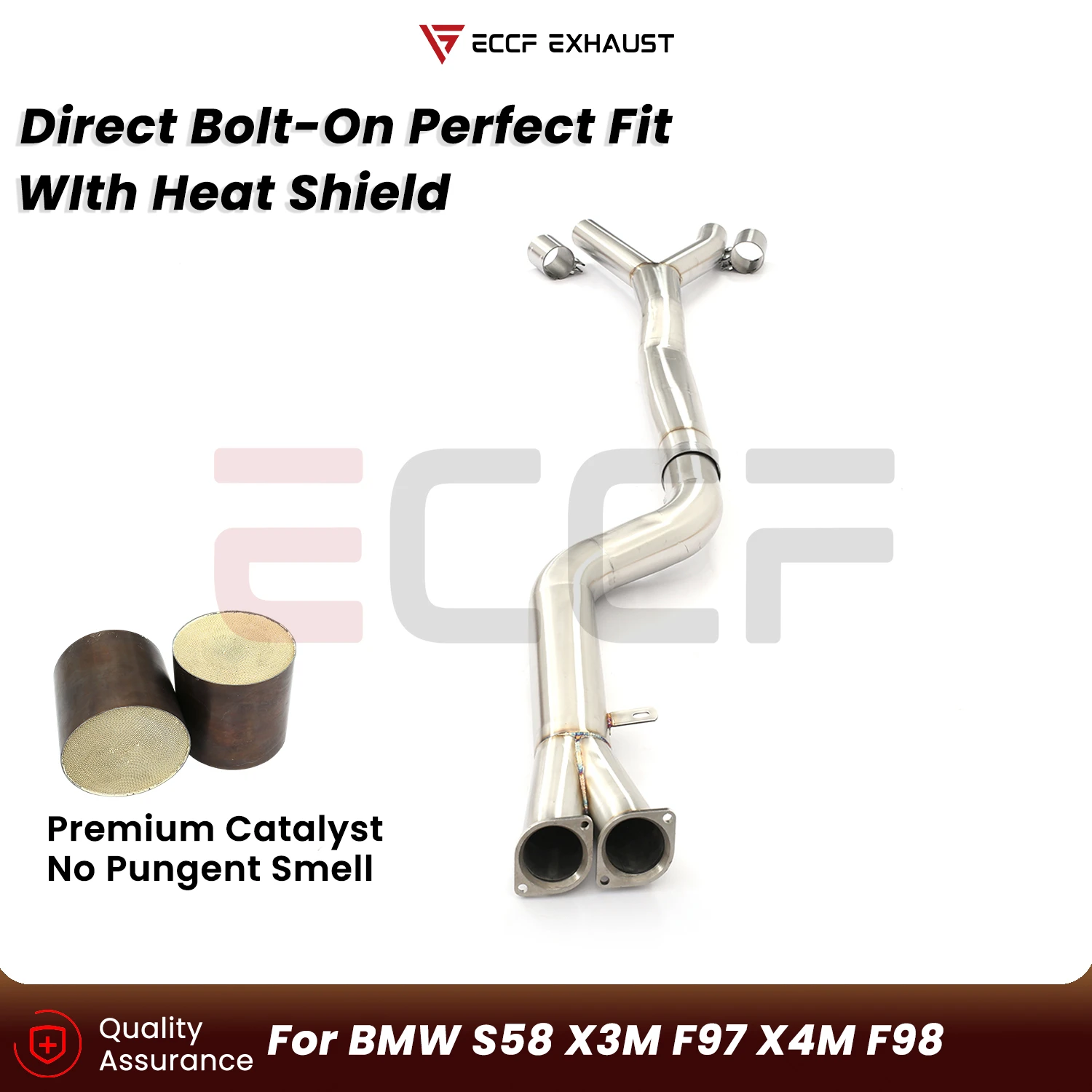 

Sporty Stainless steel 3.5 inches Mid pipe For BMW S58 X3M F97 X4M F98 Aggressive Sound Plug and Play Performance Upgrade