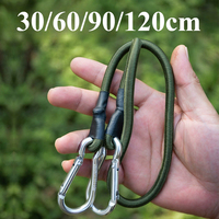 30/60/90/120cm Carabiner Elastic Rope Outdoor Camping Luggage Strap Clothesline Stretch Durable Camping Equipment Multifunction