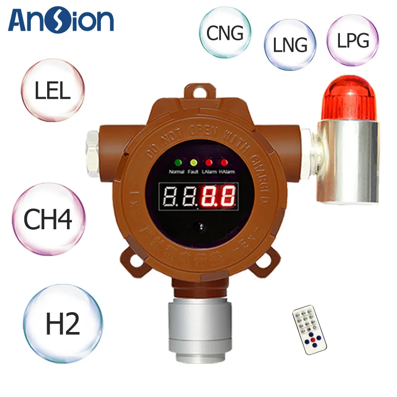 Fixed Industrial LPG CNG LNG Leak Detector for Gas Detection Propane gas Methane gas alarm C2H2 sensor 4-20mA Output