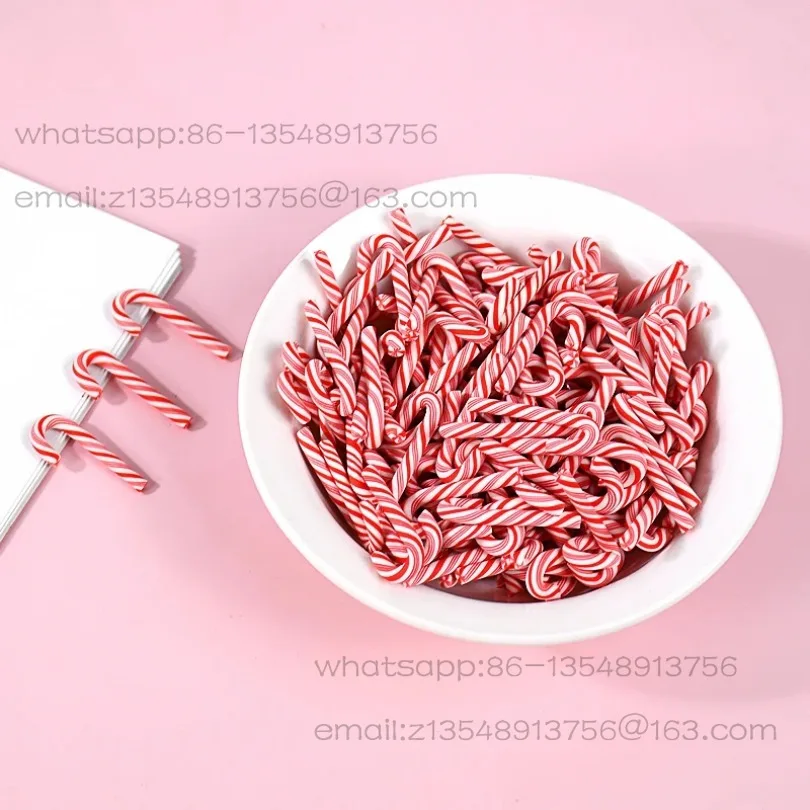10/20 Mini Resin Red and White Cane Hanging Ornaments Christmas DIY Handmade Home Holiday Decorations