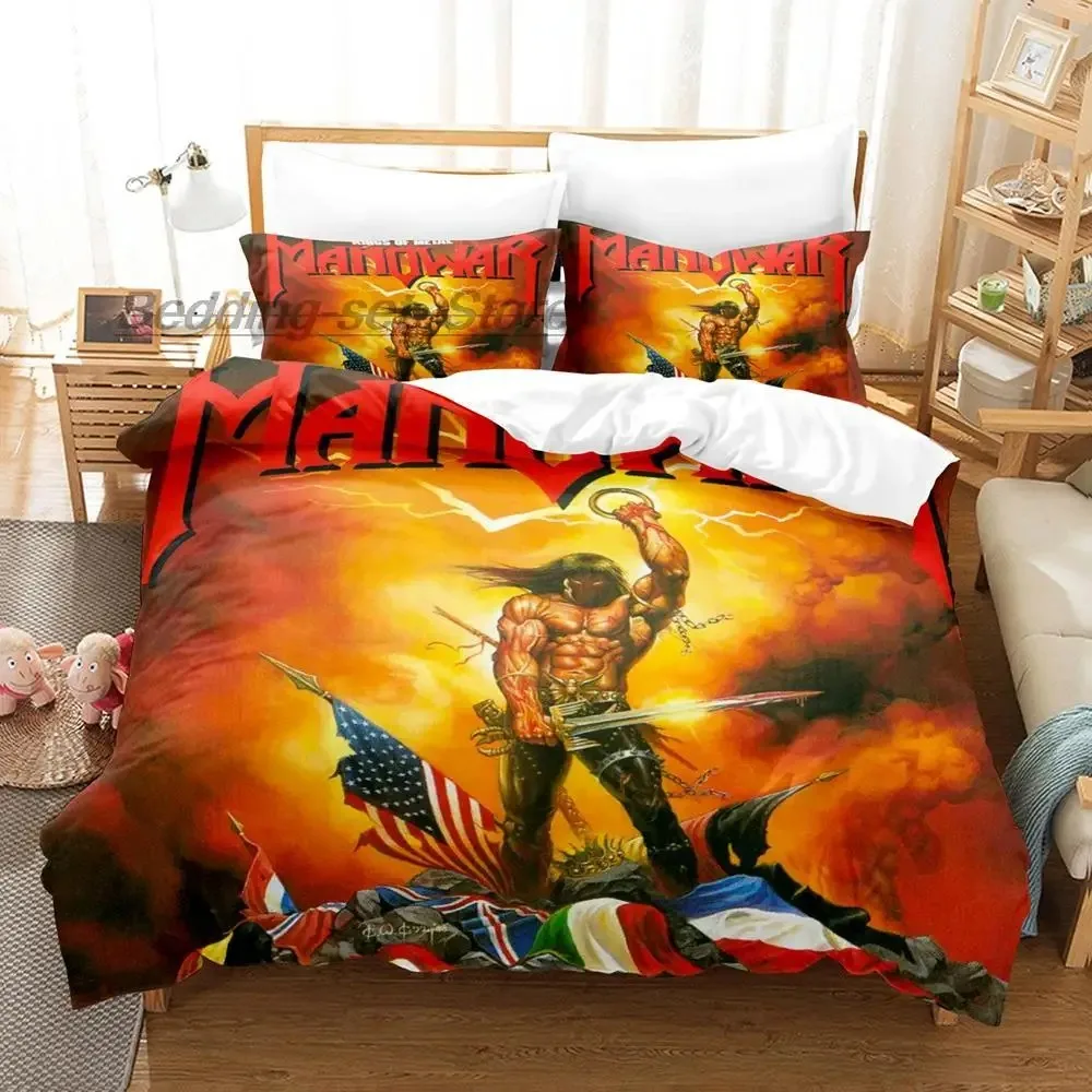 

Manowar Bedding Set Single Twin Full Queen King Size Bed Set Aldult Kid Bedroom Duvetcover Sets 3D Print Hip Hop 2022