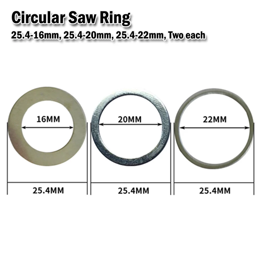 Saw Blade Circular Saw Ring Washer Aperture Conversion Circular Saw Blade Inner Aperture Reducing Ring 6 Piece Set