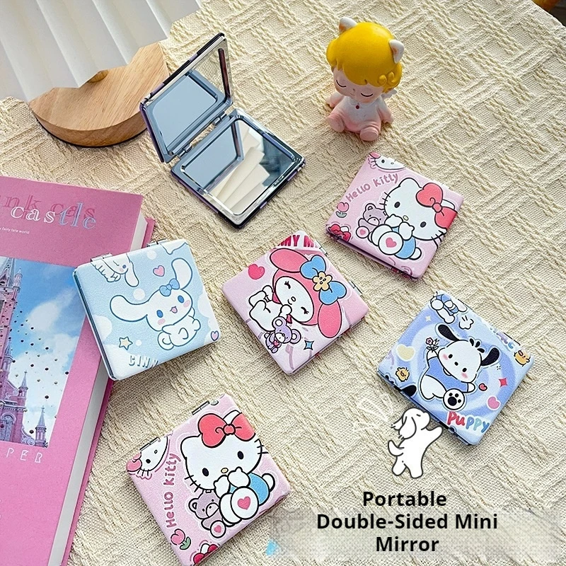 

﻿ Sanrio Folding Mirror Hello Kitty MyMelody Kuromi Pochacco Cinnamoroll Anime Portable Double-Sided Mirrors Pattern Makeup Gift