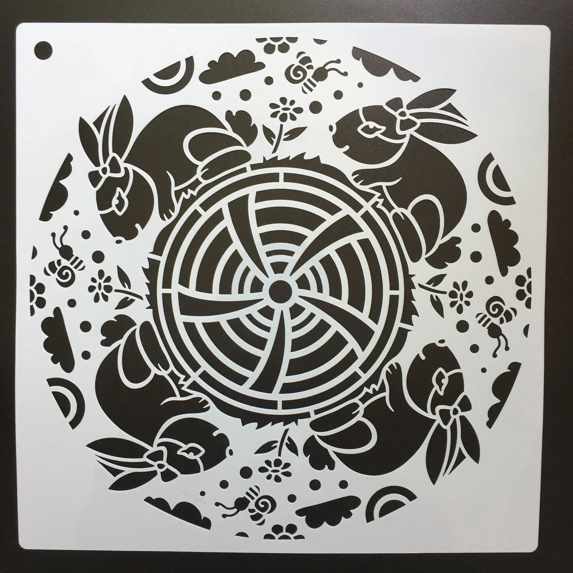 

30 * 30cm size rabbit diy craft mandala mold for painting stencils stamped photo album embossed paper card on wood, fabric, wall