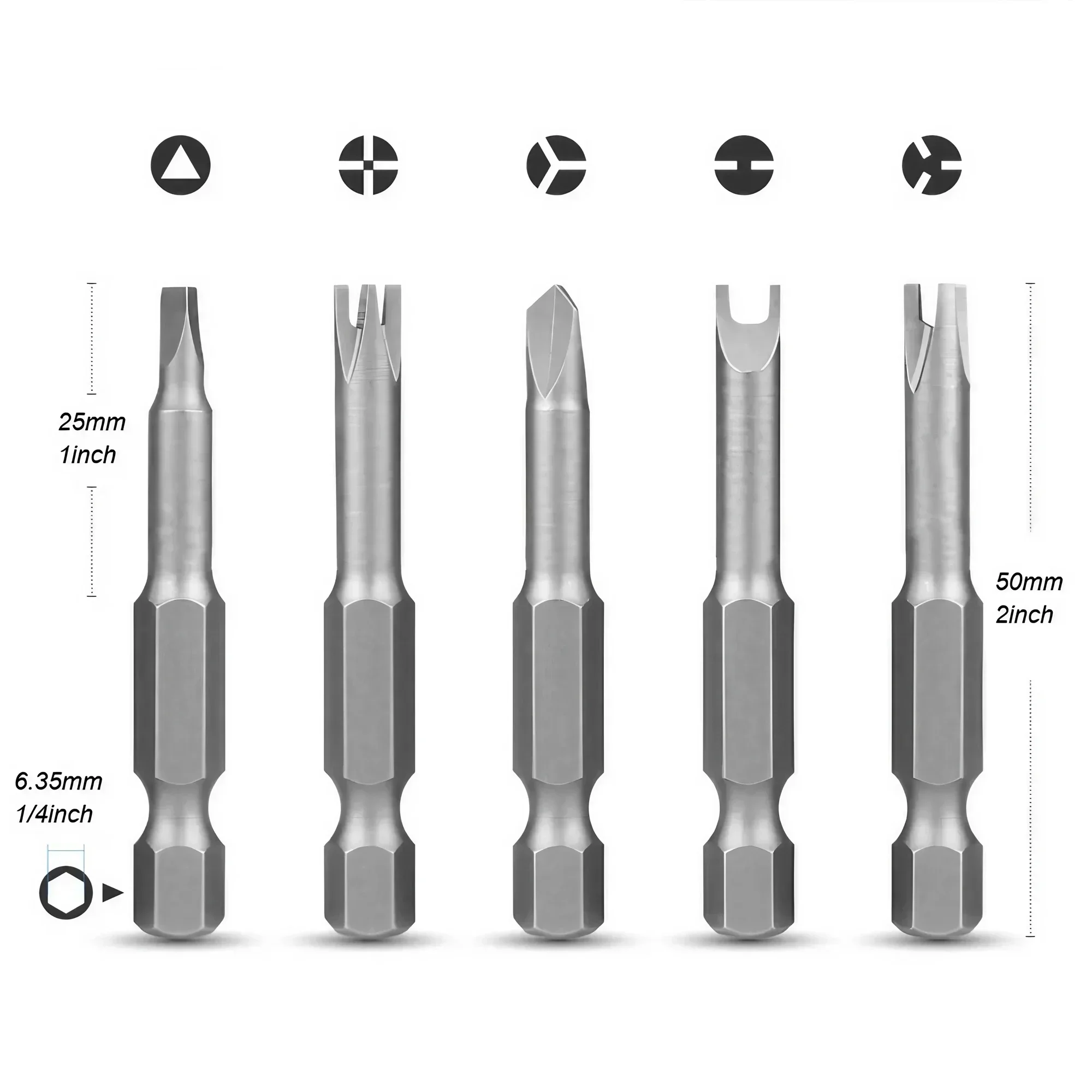 STONEGO 5/7/13pcs Special-shaped Screwdriver Set, 50mm Magnetic Chrome-Vanadium Bits for Repair, Y-Type Triangle Cross 3-Point