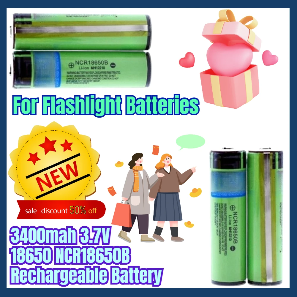 

3400mah 3.7V 18650 NCR18650B Rechargeable Battery for Flashlight Batteries