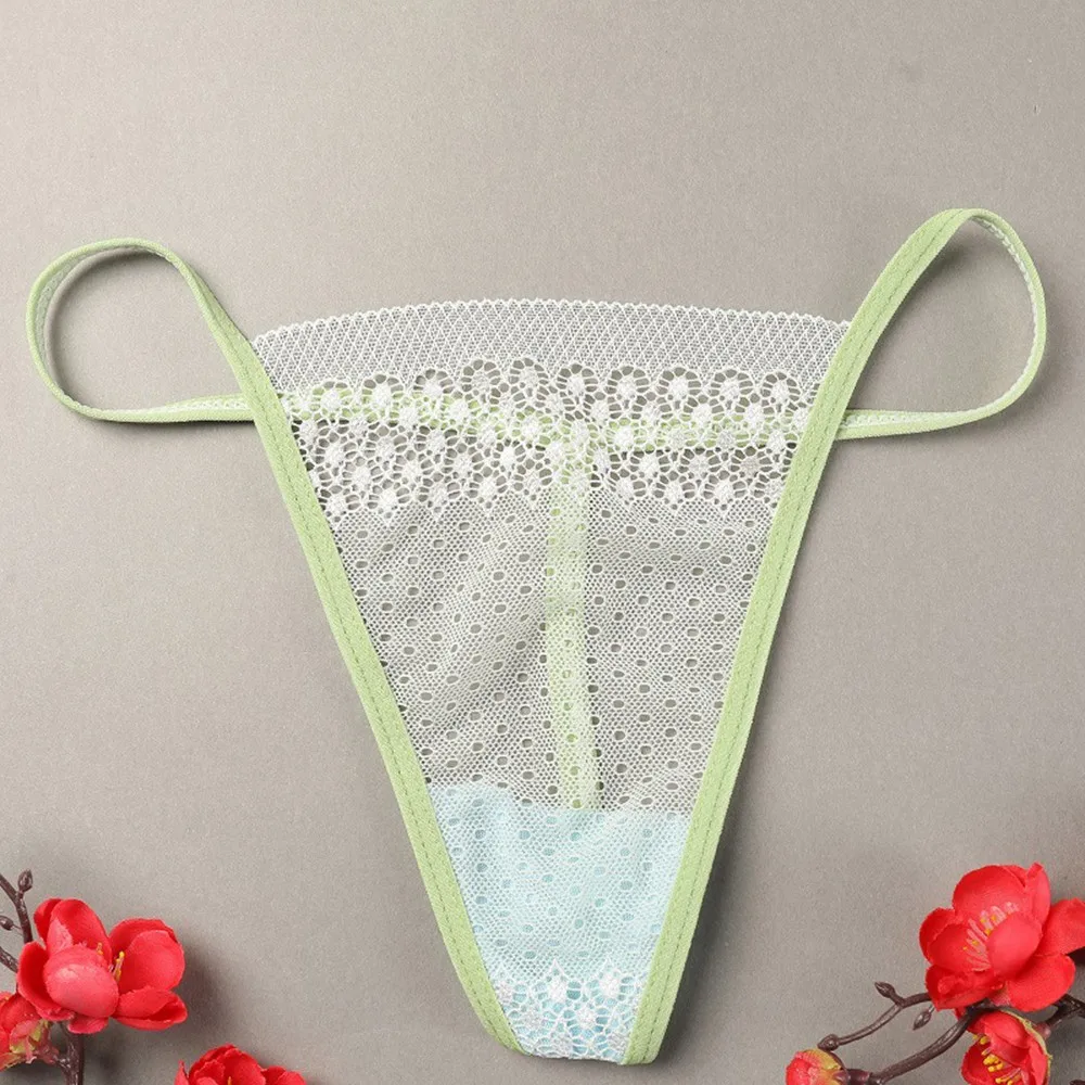 Sexy Lace Thongs Lingerie Women Low-Waist Briefs G-string See Through Panties V-string Knickers Underwear Temptation Intimate A5