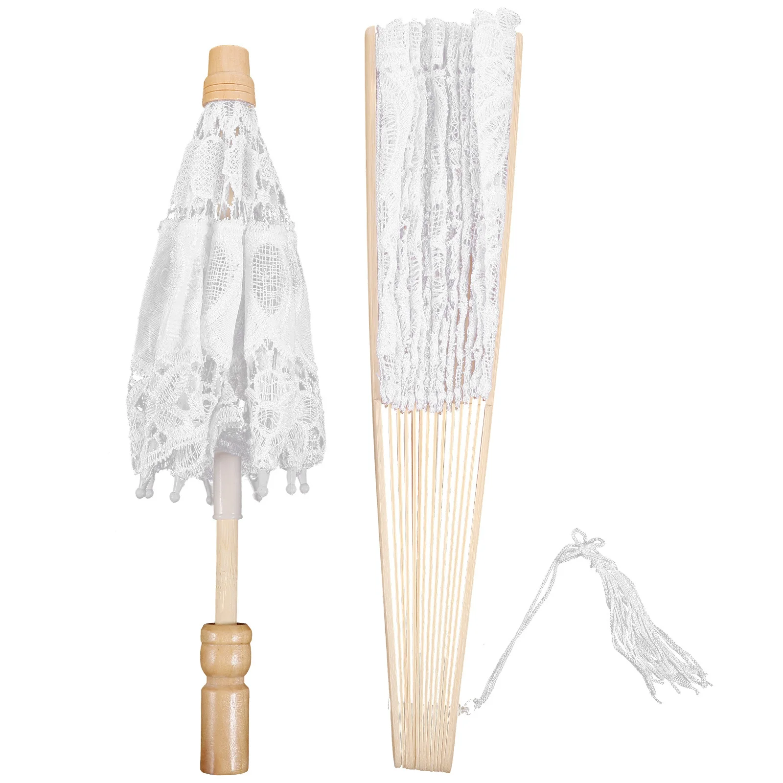 1 مجموعة مظلة من الدانتيل أنيقة الدانتيل والتطريز مروحة الزفاف خمر الزفاف التصوير الدعائم مظلة كبيرة ديكور سيدة ديكور الحفلات