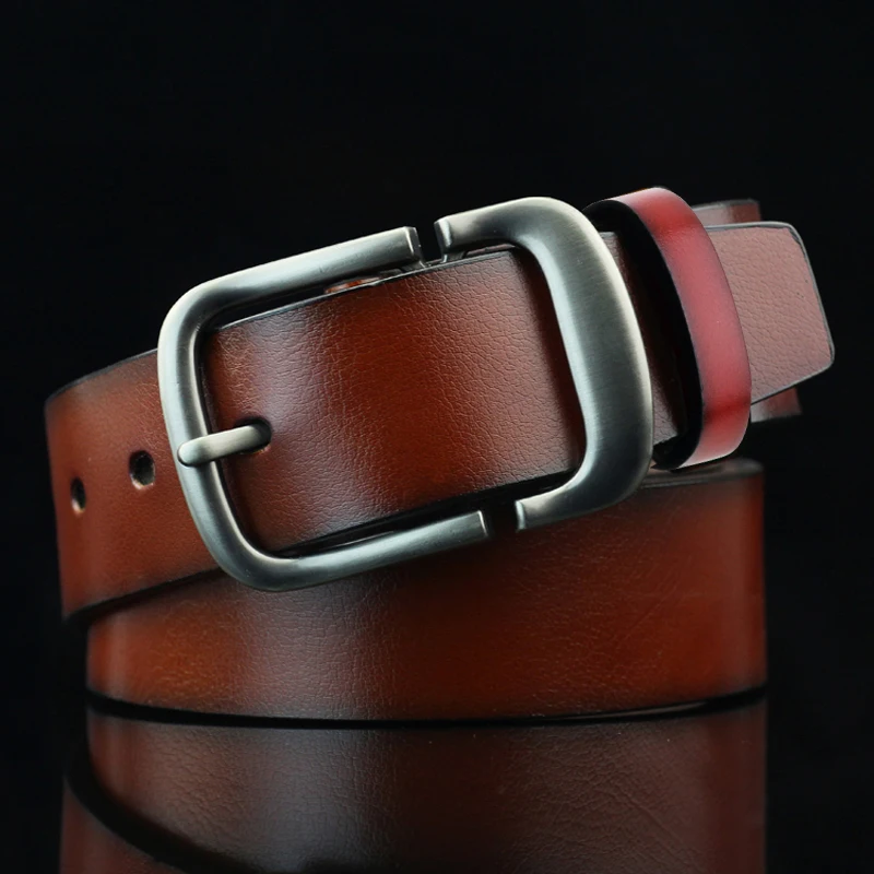 جديد الرجال حزام رسمي بلون إبرة مشبك حزام الجينز حزام أنيق، جلد ناعم مصمم اليدوية ملابس يومية وعملية #3