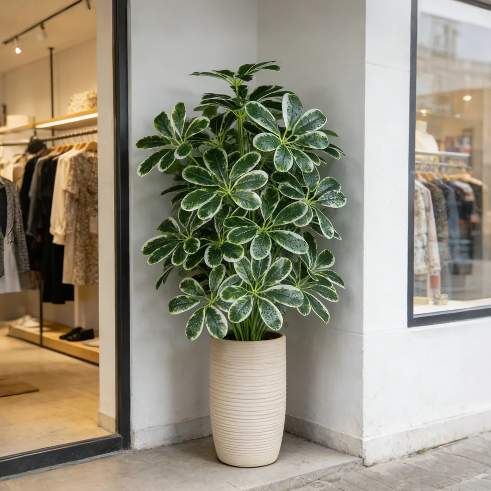 50-75 cm große künstliche Maranta-Pflanzen, künstliche Palme, Plastik-Monstera-Blätter, tropische Pflanze für Zuhause, Büro, Hochzeitsdekoration