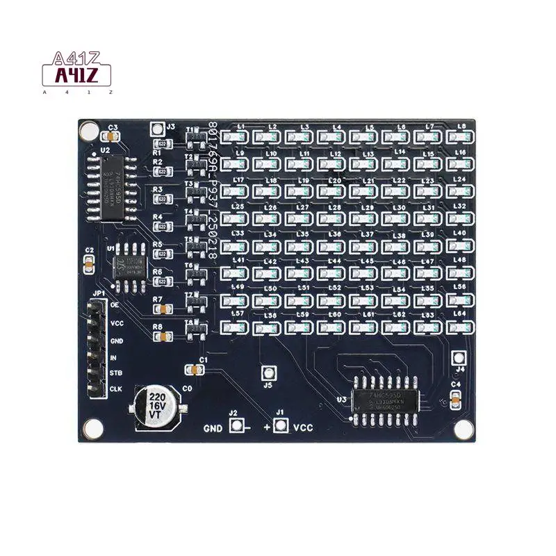 A41Z-DIY Electronic Kit 64 SMD LED Patch Matrix Advertising Screen Number Display Soldering Project Practice Kit
