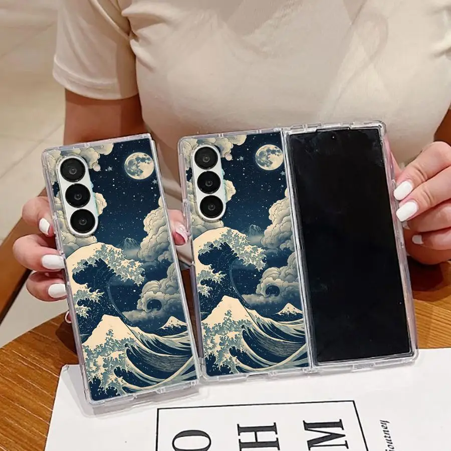 Case for Samsung Galaxy Z Fold 8 Ultra ZFold3 ZFold5 ZFold6 Z Fold 7 6 5 4 3 ZFold4 ZFold7 Phone Cover Starry Night Breakers