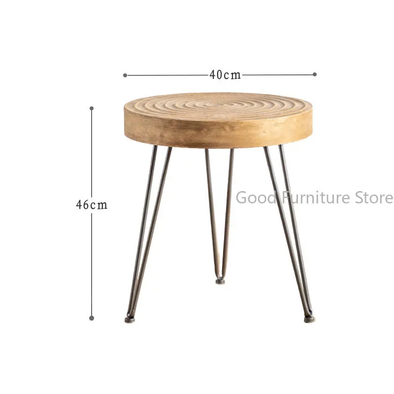 High Quality Homestay Style Wood Center Table Sofa Side Table Wooden Small Round Coffee Table Tea Table Corner Bedside Table