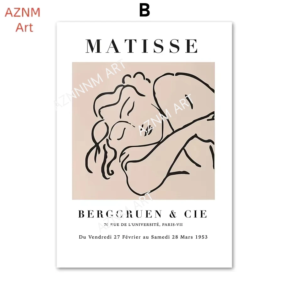 Matisse Picasso Minimalistische Galerie Moderne Minimalistische Wandkunst Leinwanddruck für Wohnzimmer Moderne Heimdekoration