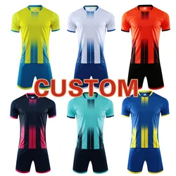 Custom Plain Quick Dry Team Training Wear Mens Sports Football Retro Soccer Jersey Uniforms Sets Soccer Wear Kits Full Set