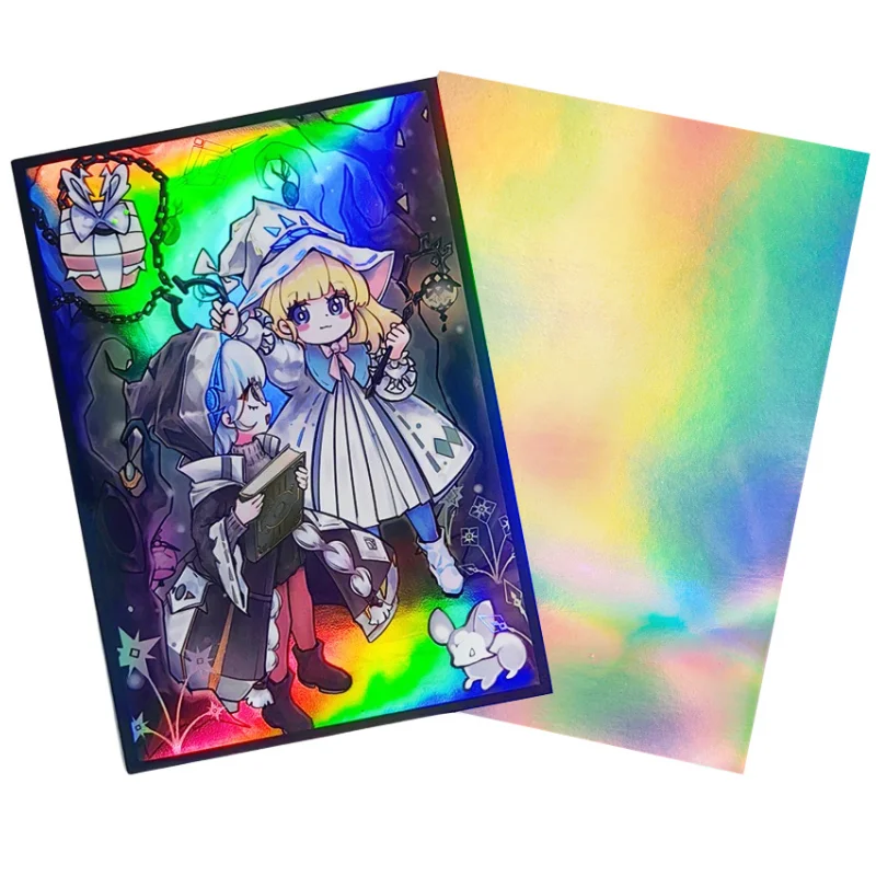 50Pcs/Set Yu Gi Oh Cards Sleeve White Woods Risette Asteria Anime Game Laser Version Colorful Card DIY Toy Gift Protective Cover