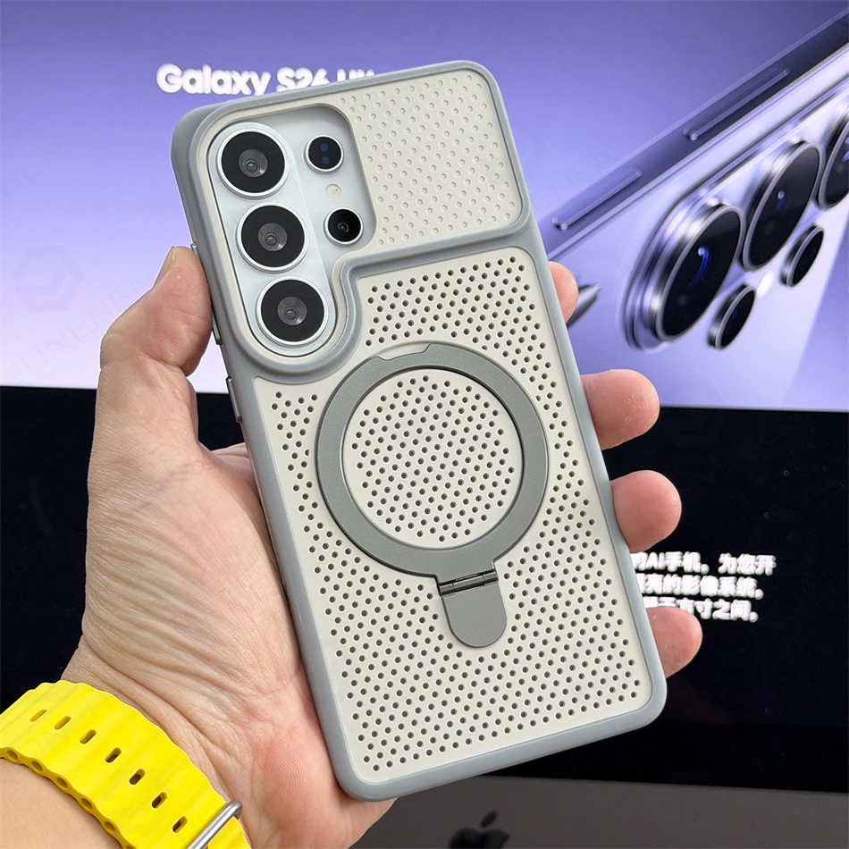 Creative Design Heat Dissipation Magnetic Case For Samsung Galaxy S26 S25 S24 Ultra 5G For Magsafe Soft Frame Anti Drop Cover