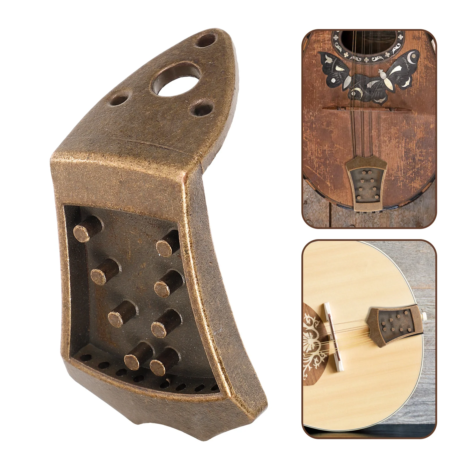 

Mandolin Bridge Instrument Accessories Parts Pull The String Metal Tailpiece Alloy Replacement