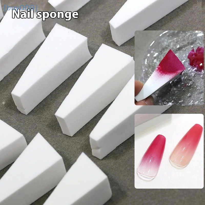 【buy009】20/50 Stück weißer dreieckiger weicher Schwamm-Nagelbürste zum Selbermachen, Farbverlauf, Malerei, Gel, Maniküre-Werkzeug, Make-up, Rouge, Wischschwamm