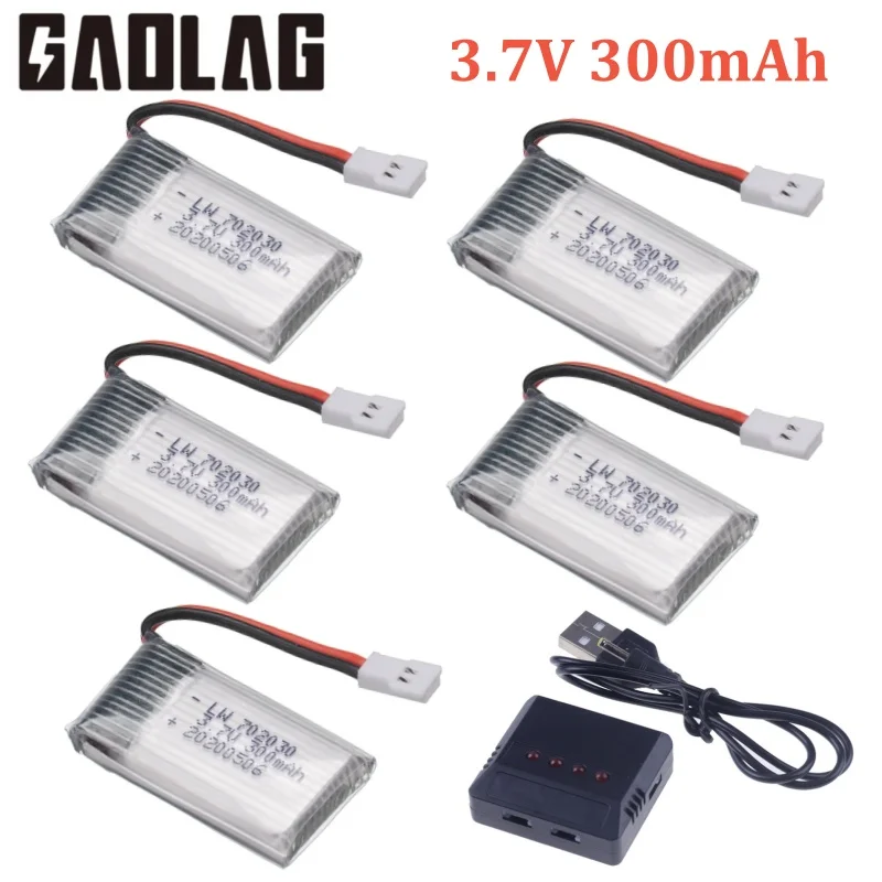 3.7V 300mAh 702030 batteria Lipo per Udi U816 U830 F180 E55 FQ777 FQ17W Hubsan H107 Syma X11C FY530 RC Drone RC Quadcopter Parts