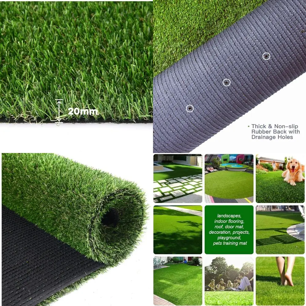 

Realistic Synthetic Grass Turf, 9ft x 15ft (135 sq ft), 20mm Pile, Suitable for Indoor/Outdoor, Ideal for Balcony, Patio, and Pe