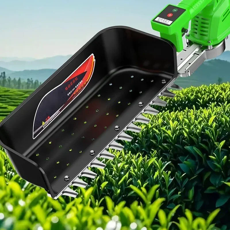 Cordless Brushless Electric Tea Picker Portable Hand‑Held Tea Leaf Harvesting Apparatus with Collecting Basket for Tea Garden