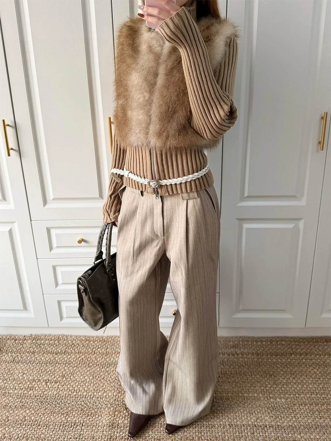 

Men's And Women's Straight Leg Suit Pants Spring Season Casual Wide Pants Draped Loose Floor-Length Trousers Folded Design