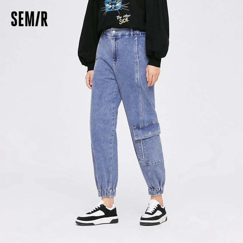 Semir Jeans Women Jogging Pants Workwear Style 2022 Autumn New High Street Trousers Girls Handsome Retro