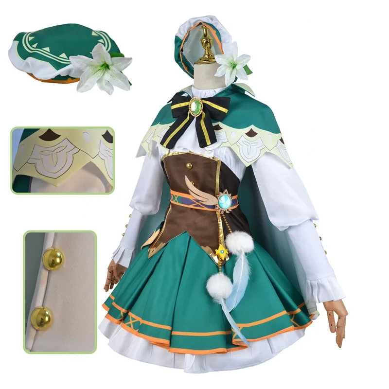 

New 2025 Good Quality Genshin Impact Venti Cosplay Wig Anime Dress Twenty Halloween Costumes for Women Lolita Clo ★ ★ ★ jj.
