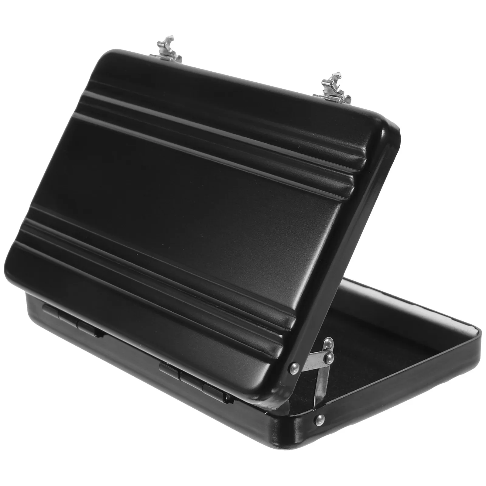 Stylish Aluminum Alloy Business Card Case Compact Mini Briefcase Design Cards Holder for Men Office Desktop Organizer Storage