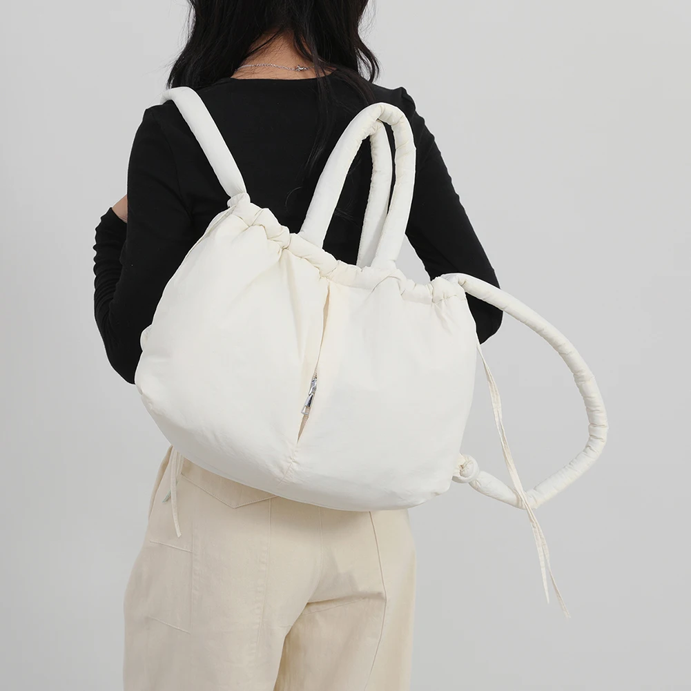 

Puffer Tote Bag for Women Adjustable Strap Shoulder Bag Nylon Solid Crossbody Bag Large Capacity Puffy Purse for Shopping Travel