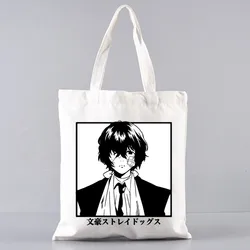 Japan Anime Bungou Stray Dogs Osamu Dazai Canvas Women College Handbags Tote Bag grandi borse a tracolla moda Casual