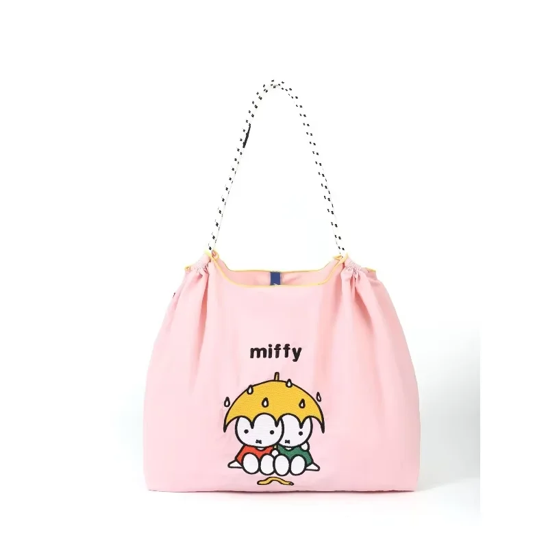 

​​Miffy Cartoon Large Capacity Nylon Crossbody Tote Bag Embroidered Bunny for Women Student Shoulder Purse Travel-Friendly Ins